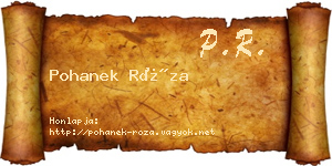 Pohanek Róza névjegykártya